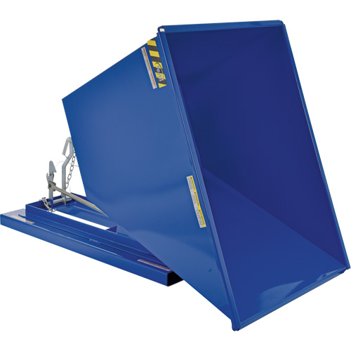 Conteneur autobasculeur, Acier, 1 vg³, Bleu Seaboard Timber Mart