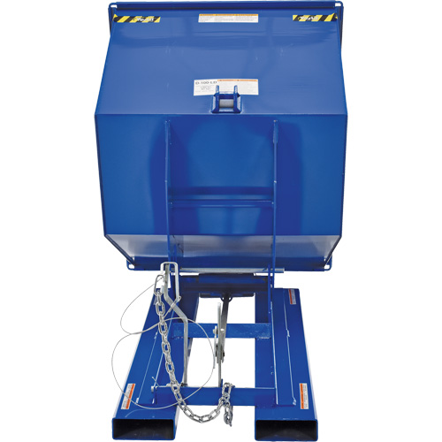 Conteneur autobasculeur, Acier, 1 vg³, Bleu Seaboard Timber Mart
