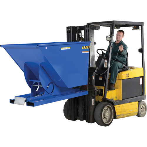 Conteneur autobasculeur, Acier, 1-1/2 vg³, Bleu Seaboard Timber Mart