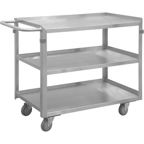 Industrial Grade Shelf Cart, 3 Tiers, 17" W x 34" H x 30-7/16" D, 500 lbs. Capacity Seaboard Timber Mart