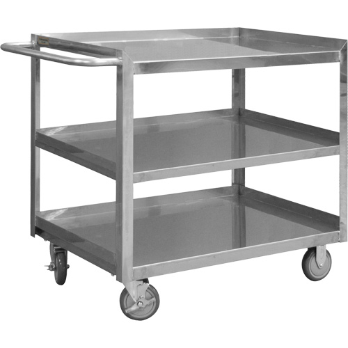 Industrial Grade Shelf Cart, 3 Tiers, 18-1/8" W x 35" H x 36" D, 1200 lbs. Capacity Seaboard Timber Mart