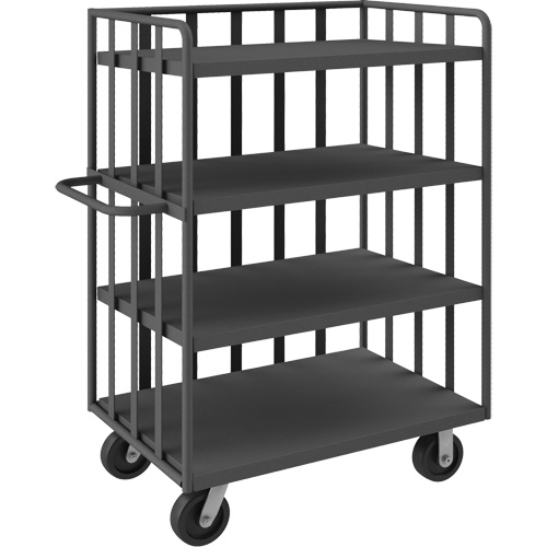 Open Portable Shelf Cart, 4 Tiers, 31-1/8" W x 57-1/2" H x 56-1/8" D, 3600 lbs. Capacity Seaboard Timber Mart