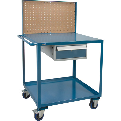 Mobile Service Cart, 2 Tiers, 24" W x 57" H x 40" D, 1200 lbs. Capacity Seaboard Timber Mart