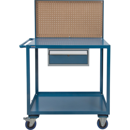 Mobile Service Cart, 2 Tiers, 24" W x 57" H x 40" D, 1200 lbs. Capacity Seaboard Timber Mart