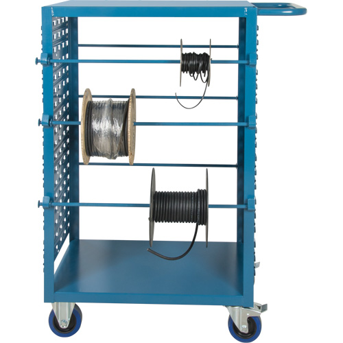 Mobile Wire Spool Cart, Steel, 6 Rod, 21" W x 48" H x 38" D, 1200 lbs. Capacity Seaboard Timber Mart