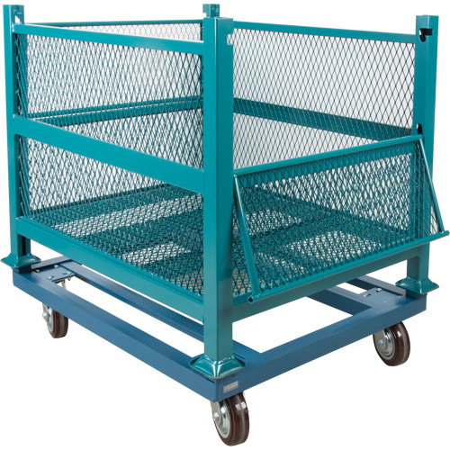 Dolly for Open Mesh Container, 40.5" W x 34-1/2" D x 10" H, 3000 lbs. Capacity Seaboard Timber Mart