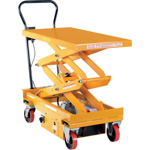 DC Powered Hydraulic Scissor Lift Elevating Cart, Steel, 39-3/4" L x 20-1/2" W, 1000 lbs. Capacity Seaboard Timber Mart