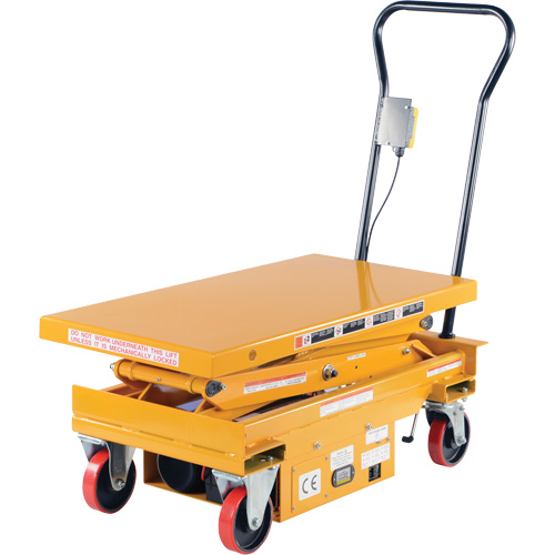 DC Powered Hydraulic Scissor Lift Elevating Cart, Steel, 39-3/4" L x 20-1/2" W, 1000 lbs. Capacity Seaboard Timber Mart