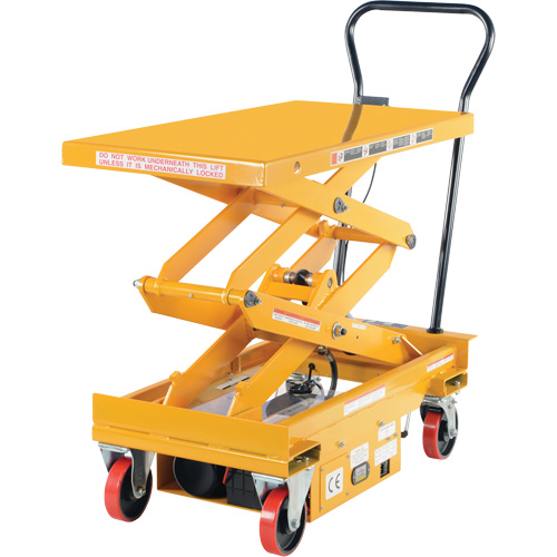 DC Powered Hydraulic Scissor Lift Elevating Cart, Steel, 39-3/4" L x 20-1/2" W, 1000 lbs. Capacity Seaboard Timber Mart