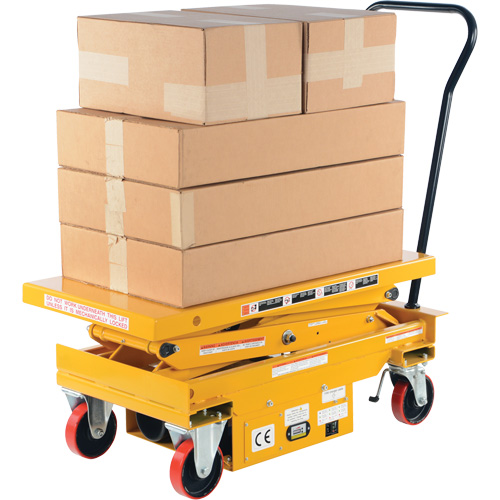DC Powered Hydraulic Scissor Lift Elevating Cart, Steel, 39-3/4" L x 20-1/2" W, 1000 lbs. Capacity Seaboard Timber Mart