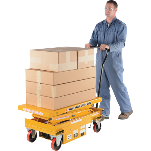 DC Powered Hydraulic Scissor Lift Elevating Cart, Steel, 39-3/4" L x 20-1/2" W, 1000 lbs. Capacity Seaboard Timber Mart