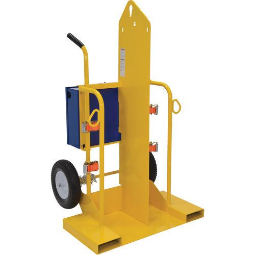 Welding Cylinder Torch Cart, Foam-Filled Wheels, 24" W x 19-1/2" L Base, 500 lbs. Seaboard Timber Mart