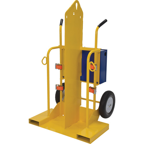 Welding Cylinder Torch Cart, Foam-Filled Wheels, 24" W x 19-1/2" L Base, 500 lbs. Seaboard Timber Mart