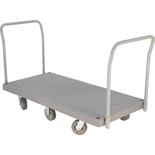 Heavy Duty Plastic Platform Truck, 60" L x 30" W, 3000 lbs. Cap., Polyurethane Wheels Seaboard Timber Mart