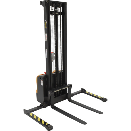 Double Mast Stacker, Electric Operated, 2200 lbs. Capacity, 150" Max Lift Seaboard Timber Mart