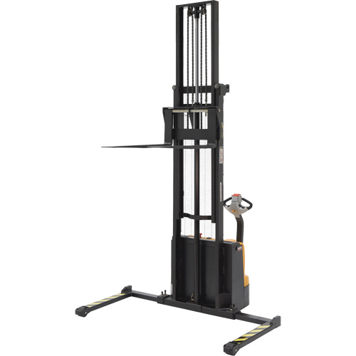 Double Mast Stacker, Electric Operated, 2200 lbs. Capacity, 150" Max Lift Seaboard Timber Mart