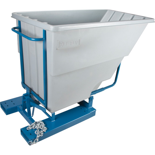 Self-Dumping Hopper, Polyethylene, 1-1/10 cu.yd, Grey Seaboard Timber Mart