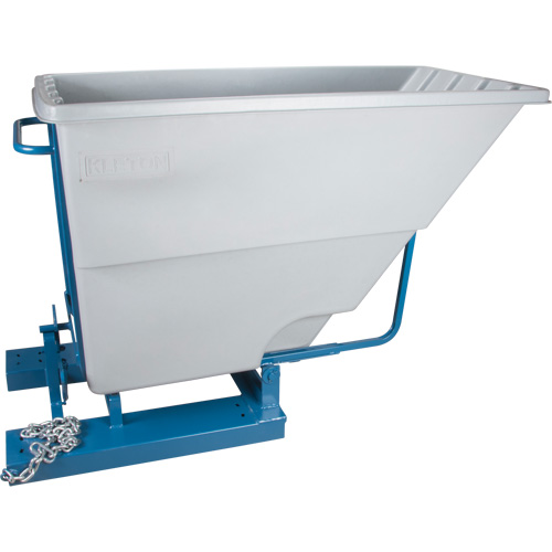 Self-Dumping Hopper, Polyethylene, 1-1/10 cu.yd, Grey Seaboard Timber Mart