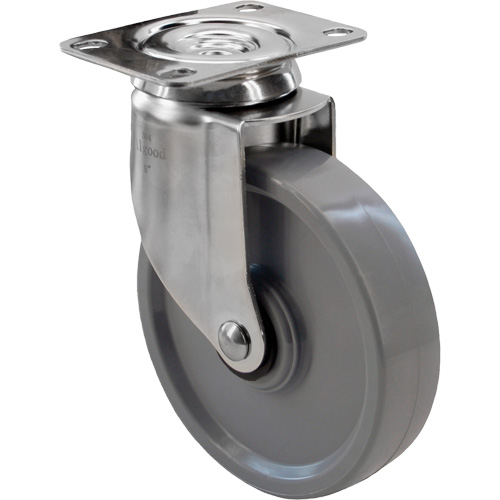 Roulette 2309, Pivotant, 4" (101,6 mm), Gris Envirothane, 350 lb (158,8 kg) Seaboard Timber Mart