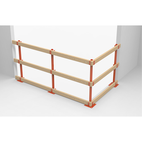 Poteaux temporaires ProGuards pour barri&egrave;re de s&eacute;curit&eacute;, 8" la x 39" h, Orange Seaboard Timber Mart