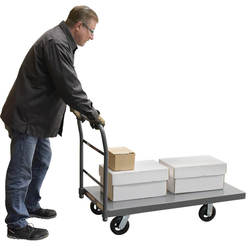 Chariot &agrave; plateforme, 48" lo x 24" la x Capacit&eacute; 2000 lb, Roues en Caoutchouc Seaboard Timber Mart