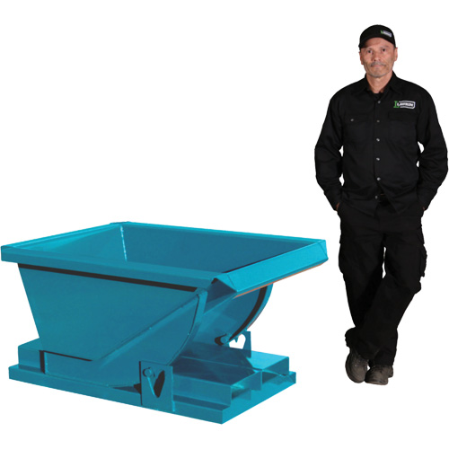 Heavy-Duty Self-Dumping Hopper, Steel, 1/4 cu.yd., Blue Seaboard Timber Mart
