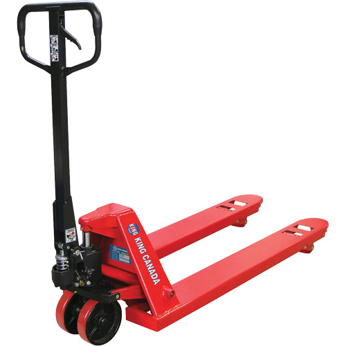 Pallet Truck with Polyurethane Wheels, Steel, 48" L x 27" W, 5500 lbs. Capacity Seaboard Timber Mart