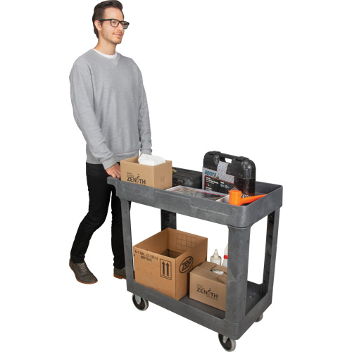 Utility Service Cart, 2 Tiers, 16-1/2" x 32-1/2" x 34-1/2", 550 lbs. Capacity Seaboard Timber Mart