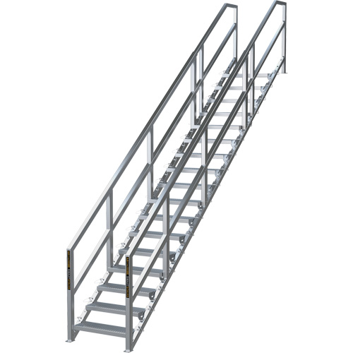 SmartStairs 17-21 Steps Modular Construction Stair System, 157-1/2" H Seaboard Timber Mart