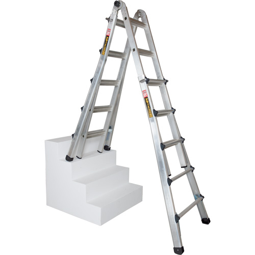 Telescoping Multi-Position Ladder, Aluminum, 300 lbs., CSA Grade 1A Seaboard Timber Mart