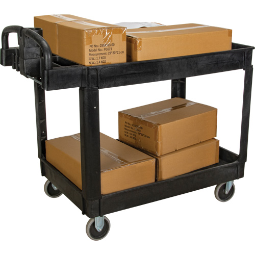 Utility Cart, 2 Tiers, 25-5/8" x 33-1/2" x 43-3/4", 550 lbs. Capacity Seaboard Timber Mart