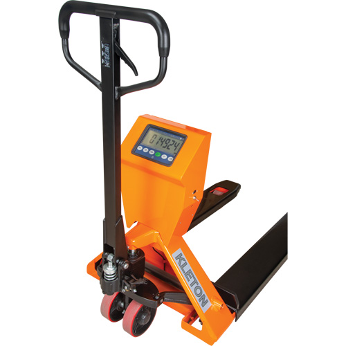 Digital Scale Pallet Truck, 44.5" L x 27.75" W, 4400 lbs. Cap. Seaboard Timber Mart