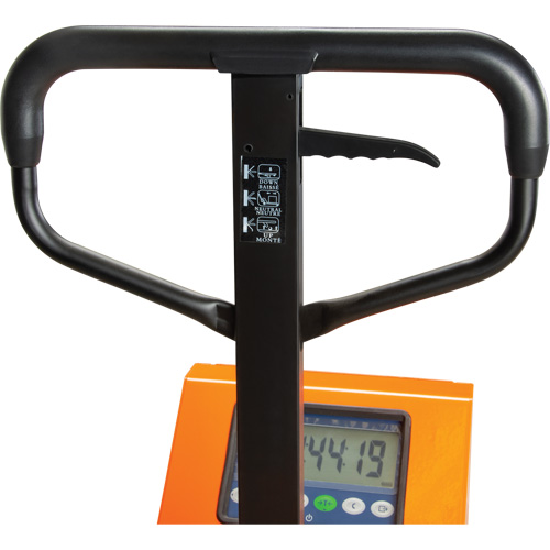 Digital Scale Pallet Truck, 44.5" L x 27.75" W, 4400 lbs. Cap. Seaboard Timber Mart