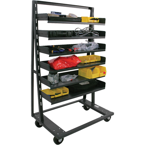 Single-Sided Heavy Duty A-Frame Cart with 6 Trays, 38" x 25" x 63", 2500 lbs. Capacity Seaboard Timber Mart