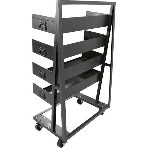 Single-Sided Heavy Duty A-Frame Cart with 4 Large Trays, 38" x 25" x 63", 2500 lbs. Capacity Seaboard Timber Mart