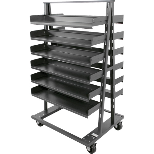 Double-Sided Heavy Duty A-Frame Cart with 12 Trays, 38" x 30" x 63", 2500 lbs. Capacity Seaboard Timber Mart