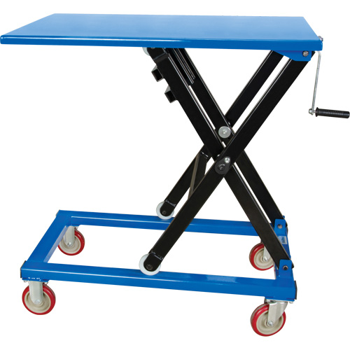 Manual Scissor Lift Table, 37-3/8" L x 23-5/8" W, Steel, 660 lbs. Capacity Seaboard Timber Mart