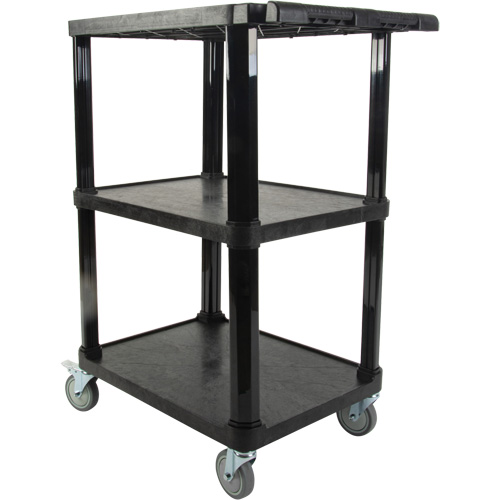 Utility Cart with Flat Shelf, 3 Tiers, 18-1/8" x 37-3/8" x 27-3/4", 330 lbs. Capacity Seaboard Timber Mart