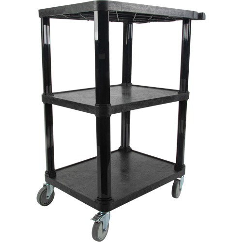 Utility Cart with Flat Shelf, 3 Tiers, 18-1/8" x 37-3/8" x 27-3/4", 330 lbs. Capacity Seaboard Timber Mart