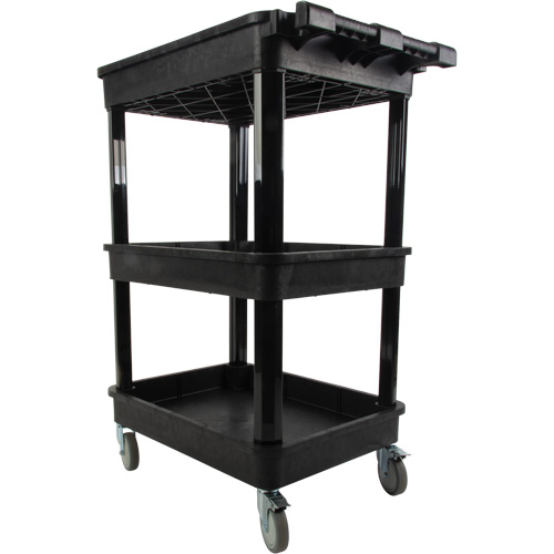 Utility Cart with Deep Lip Shelf, 3 Tiers, 19" x 39-1/2" x 28-1/4", 330 lbs. Capacity Seaboard Timber Mart