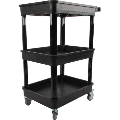 Utility Cart with Deep Lip Shelf, 3 Tiers, 19" x 39-1/2" x 28-1/4", 330 lbs. Capacity Seaboard Timber Mart