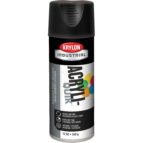 Laque industrielle Acryli-Quik, Noir, Ultra-mat, 12 oz, Canette a&eacute;rosol Seaboard Timber Mart