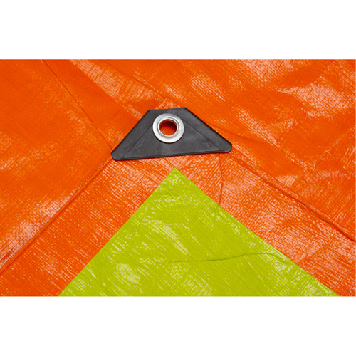 B&acirc;che tiss&eacute;e robuste haute visibilit&eacute;, Poly&eacute;thyl&egrave;ne, Vert/Orange, 16' x 20' x 12 mils Seaboard Timber Mart
