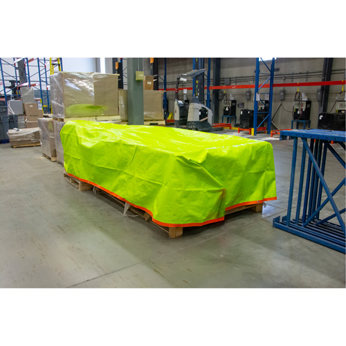 B&acirc;che tiss&eacute;e robuste haute visibilit&eacute;, Poly&eacute;thyl&egrave;ne, Vert/Orange, 16' x 20' x 12 mils Seaboard Timber Mart