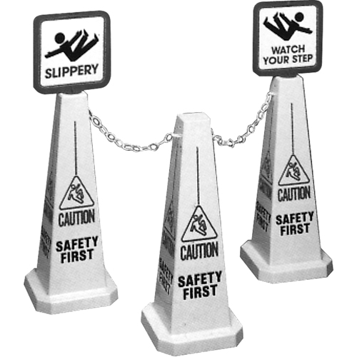C&ocirc;nes de d&eacute;viation Lamba  Caution , Anglais avec pictogramme Seaboard Timber Mart