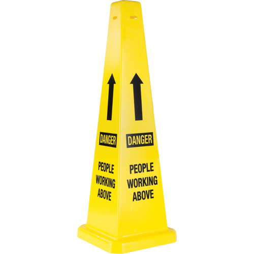"People Working Above" Traffic Cones, English with Pictogram Seaboard Timber Mart