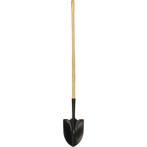 Round Point Shovel, Tempered Steel Blade, Wood, Straight Handle Seaboard Timber Mart