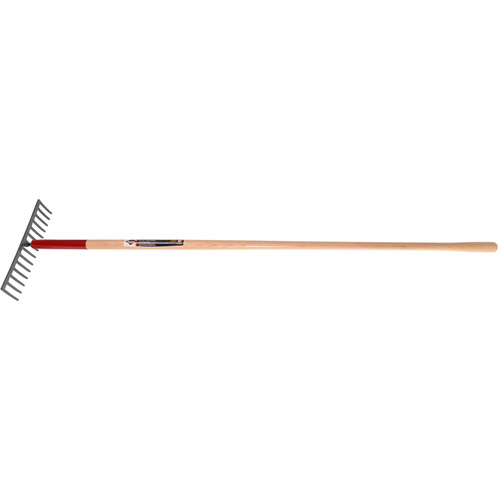 Level Rake, Wood Handle, 14-3/4" W, Tempered Steel Blade, 16 Tines Seaboard Timber Mart