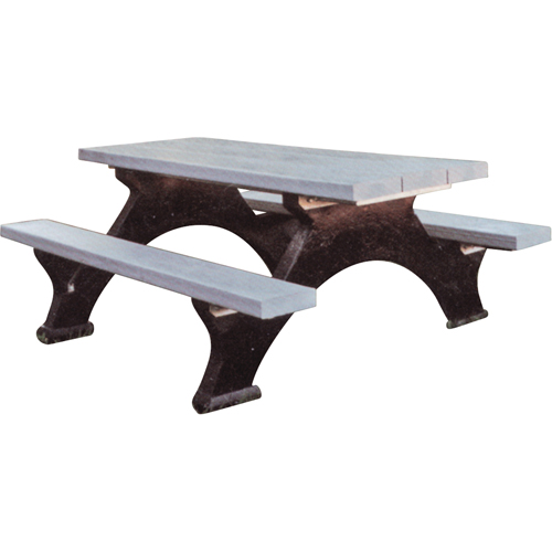 Tables de pique-nique en plastique recycl&eacute;, 8' lo x 62-1/4" la, Gris Seaboard Timber Mart