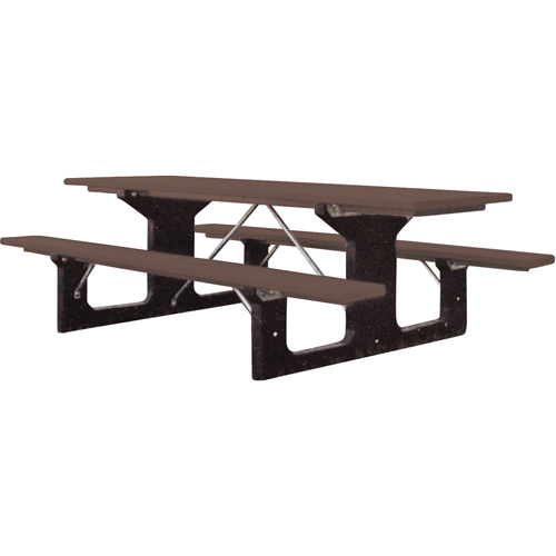 Tables de pique-nique en plastique recycl&eacute;, 6' lo x 61-1/2" la, Brun Seaboard Timber Mart